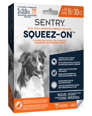 Sentry Sentry Squeez-On Flea, Tick & Mosquito Control, For Dogs (15-30 kg)