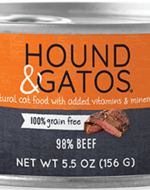 Hound & Gatos Hound & Gatos Beef Complete Meal For Cats  5.5oz