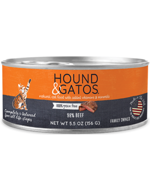 Hound & Gatos Hound & Gatos Beef Complete Meal For Cats  5.5oz