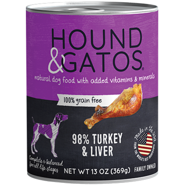 Hound & Gatos Hound & Gatos Turkey & Turkey Liver  Complete Meal For Dog 13oz