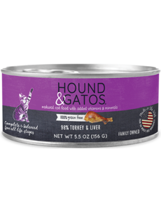 Hound & Gatos Hound & Gatos Turkey & Turkey Liver Complete Meal For Cats 5.5oz