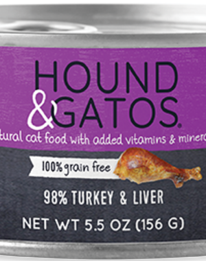 Hound & Gatos Hound & Gatos Turkey & Turkey Liver Complete Meal For Cats 5.5oz