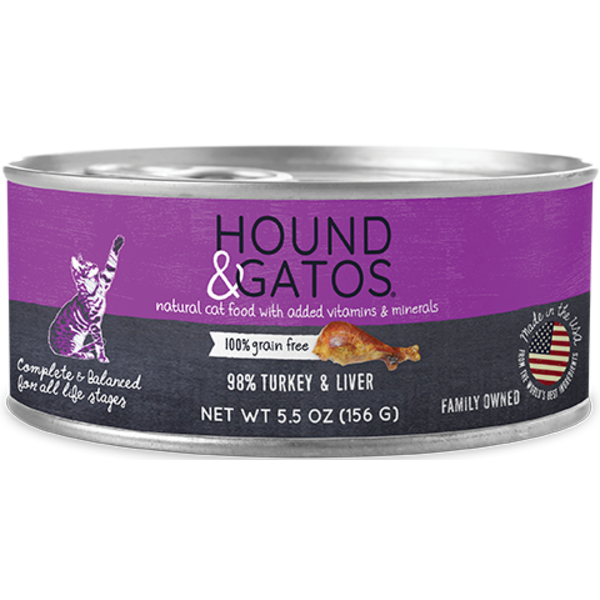 Hound & Gatos Hound & Gatos Turkey & Turkey Liver Complete Meal For Cats 5.5oz