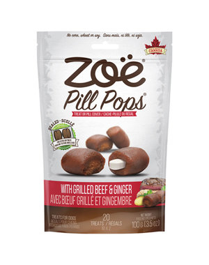 Zoe Zoe Pill Pops, 3.5 oz, Grilled Beef with Ginger