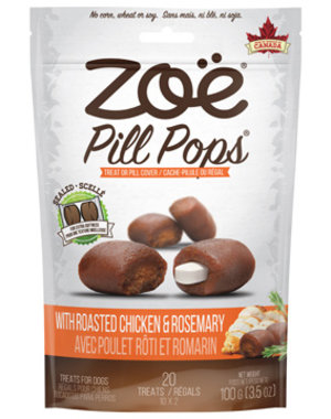 Zoe Zoe Pill Pops, 3.5 oz, Roasted Chicken with Rosemary