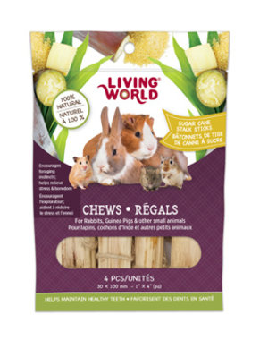 Living World Living World Small Animal Chews - Sugarcane Stalk Sticks - 4 pieces