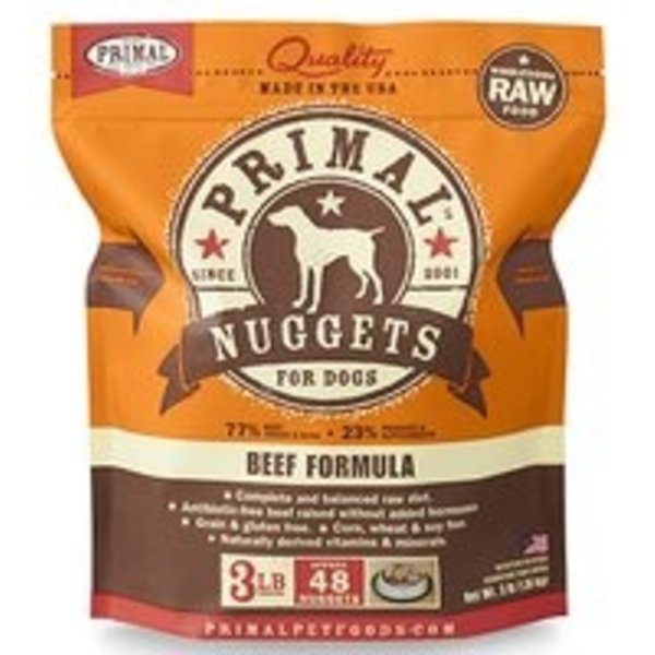 Primal Pet Foods Inc. Primal Frozen Beef Nuggets for Dogs 3lb