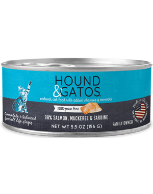 Hound & Gatos Hound & Gatos Salmon, Mackerel & Sardine Complete Meal For Cats 5.5oz