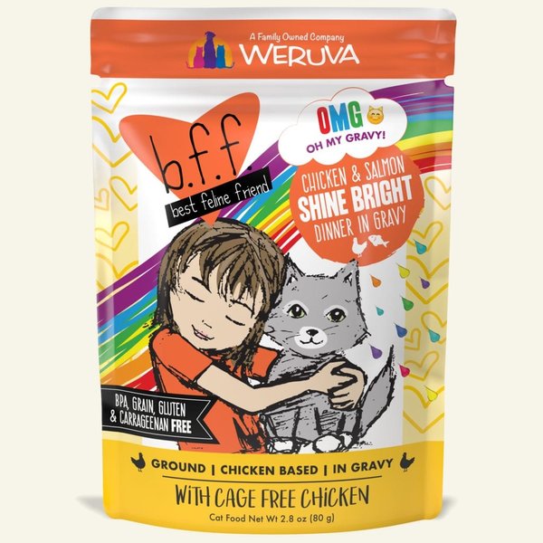 WeRuVa Weruva B.F.F OMG Chicken & Salmon Shine Bright 2.8oz Pouch