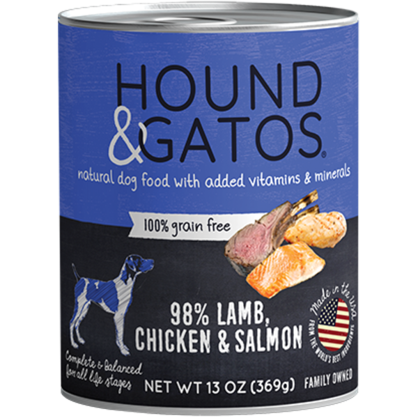 Hound & Gatos Hound & Gatos Lamb Chicken & Salmon complete Meal For Dogs 13oz