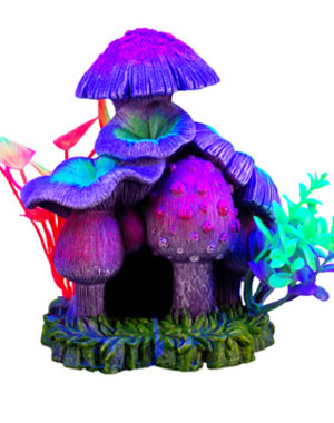Marina Marina iGlo Ornament - Mushroom House with Plants - Large - 13 cm (5.25 in)