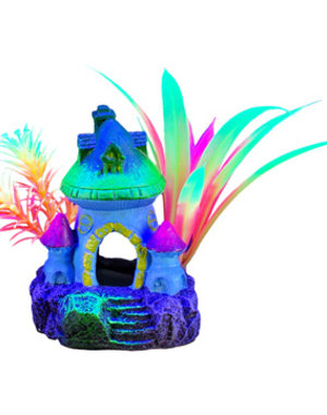 Marina Marina iGlo Ornament - Mushroom House with Plants - Small - 7.3 cm (3 in)