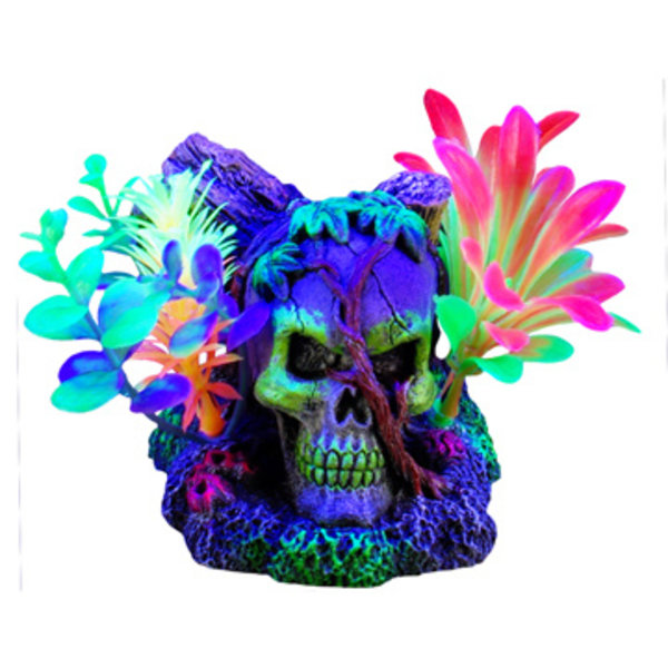 Marina Marina iGlo Ornament - Skull with Vines and Plants - 11 cm (4.5 in)