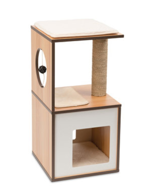 CatIt Vesper V-Box - Walnut - Small - 37 x 37 x 72.5 cm