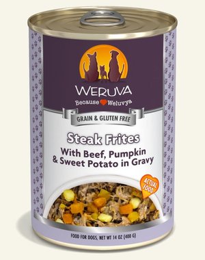 WeRuVa Weruva Dogs in the Kitchen Steak Frites With Beef Pumpkin & Sweet  Potato In Gravy 14oz