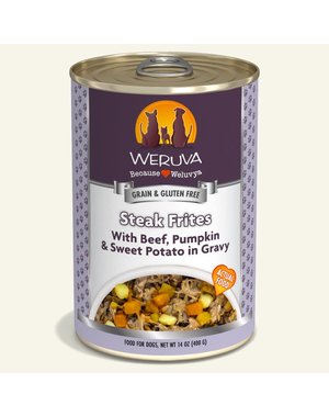 WeRuVa Weruva Dogs in the Kitchen Steak Frites With Beef Pumpkin & Sweet  Potato In Gravy 14oz