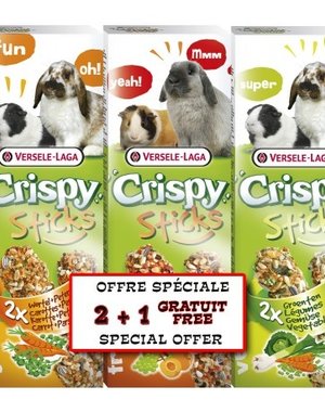 Versele-Laga Versele-Laga Crispy Herbivore Sticks 2+1 Rabbit/GPig Packs
