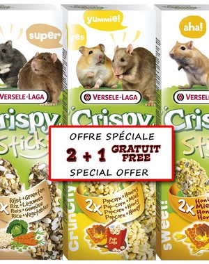 Versele-Laga Versele-Laga Crispy Omnivore Sticks 2+1 Rodent Packs