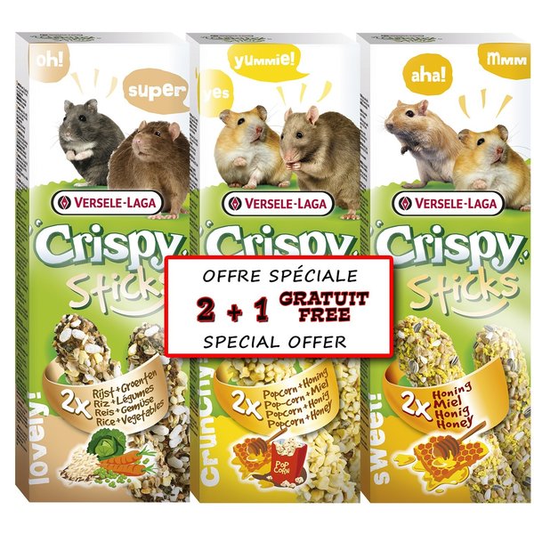 Versele-Laga Versele-Laga Crispy Omnivore Sticks 2+1 Rodent Packs