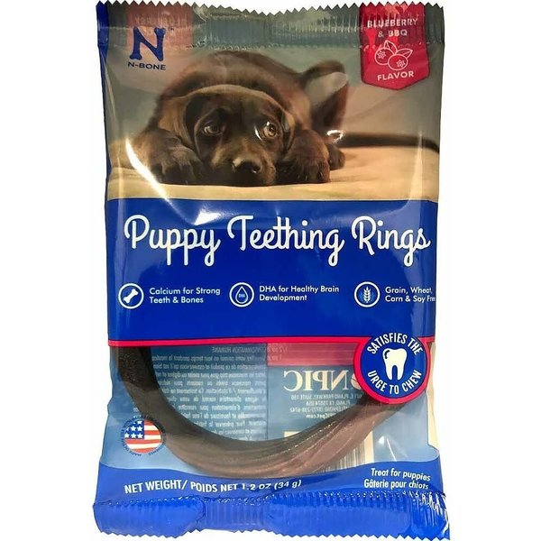 NPIC NPIC N-Bone Puppy Teething Ring Blueberry & BBQ Flavor Single