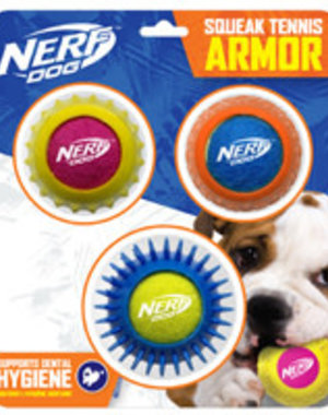 Nerf Dog Nerf Dog Squeak Tennis Armor - 3 Pack