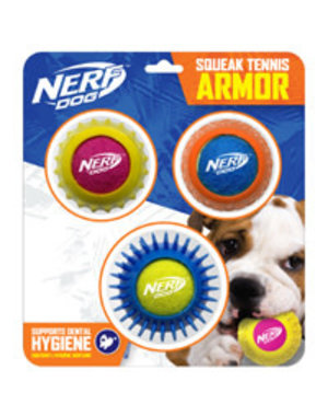 Nerf Dog Nerf Dog Squeak Tennis Armor - 3 Pack