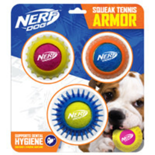 Nerf Dog Nerf Dog Squeak Tennis Armor - 3 Pack