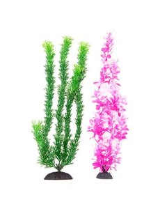 Aquatop AQUATOP Artificial Plant 2-Pack Multi-Coloured Green/Pink 15"