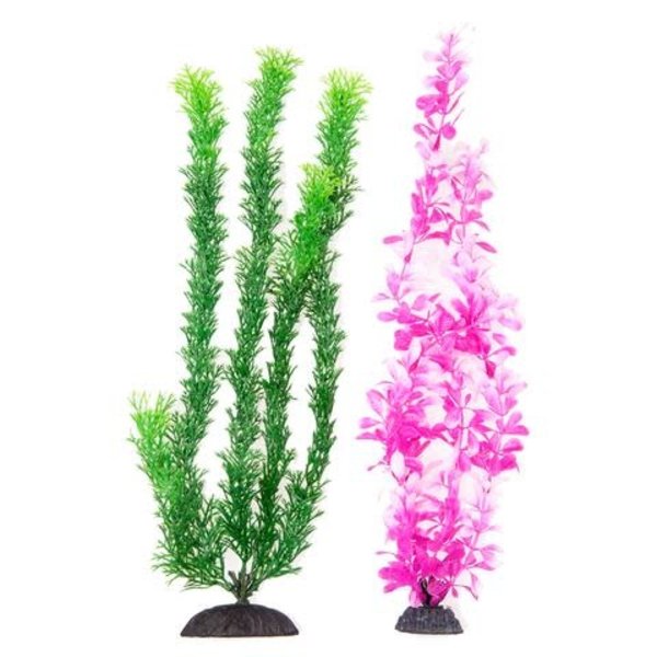 Aquatop AQUATOP Artificial Plant 2-Pack Multi-Coloured Green/Pink 15"