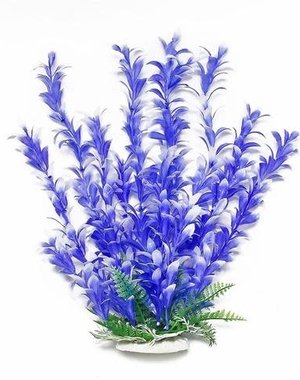 Aquatop AQUATOP Artificial Plant W/ Weighted Base -Bacopa-Like (Blue/White)