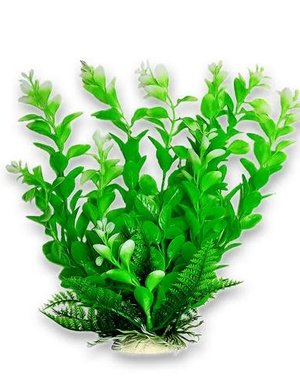 Aquatop AQUATOP Artificial Plant W/ Weighted Base -Green Plant Light White Tips