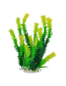 Aquatop AQUATOP Artificial Plant W/ Weighted Base -Green Plant Light Yellow Tips