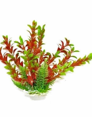 Aquatop AQUATOP Artificial Plant W/ Weighted Base -Hygro-Like (Green/Red)