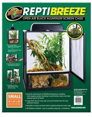Zoo Med Laboratories Zoo Med ReptiBreeze Aluminum Screen Cage Small 16"x16"x20"
