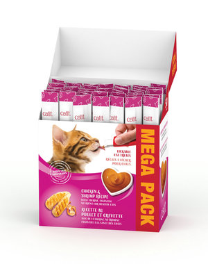 CatIt Catit Creamy Lickable Cat Treat - Chicken & Shrimp Flavour - 50 pack