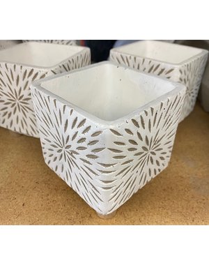 Evergarden Evergarden Ceramic Square Pot Dahlia Bloom 4"