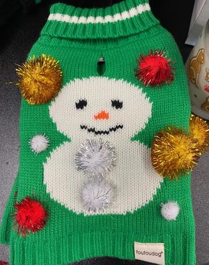 FouFou Dog FouFou Dog Ugly Christmas Snowman Sweater