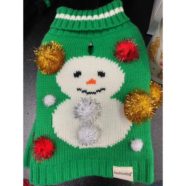 FouFou Dog FouFou Dog Ugly Christmas Snowman Sweater