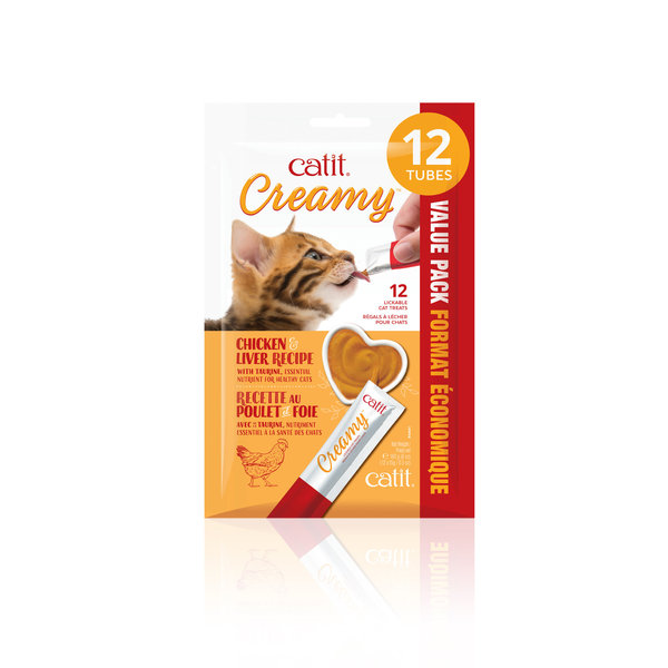 CatIt Catit Creamy Chicken & Liver Recipe - 12 Pack