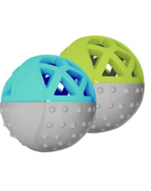 Messy Mutts Totally Pooched Catch n' Squeak Ball, Foam Rubber, 3.5"