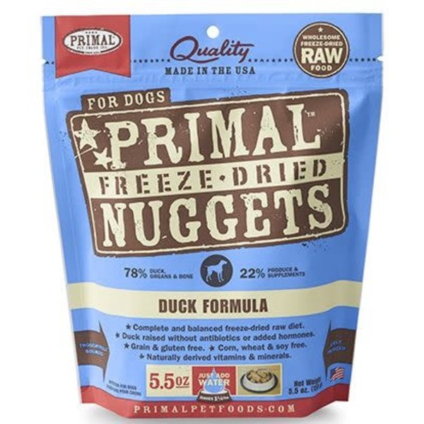 Primal Pet Foods Inc. Primal Freeze-Dried Nuggets Canine Duck Formula 5.5oz