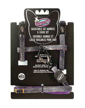 Burgham Simon's Simons Adjustable Harness & Leash Denim Purple Medium