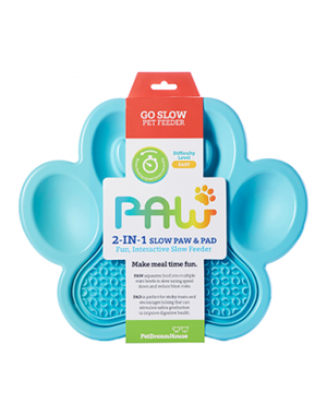 Petdream House PetDreamHouse PAW 2-in-1 Slow Feeder Dish & Lick Pad Blue