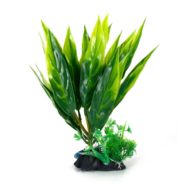 Aqua-Fit Aqua-Fit  Light Green Broad Leaf Plastic Plant 8"