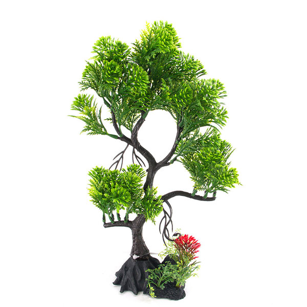 Burgham Aqua-Fit Aqua-Fit Green Pine Bonsai Plastic Plant 11"