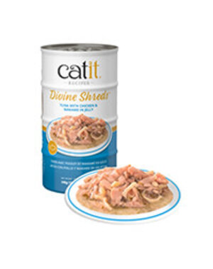 CatIt Catit Divine Shreds Tuna with Chicken & Wakame in Jelly 4x 85g