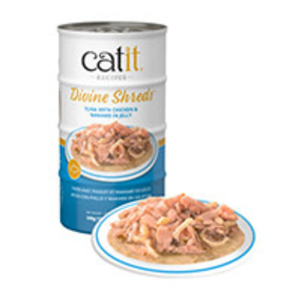 CatIt Catit Divine Shreds Tuna with Chicken & Wakame in Jelly 4x 85g