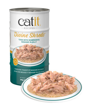 CatIt Catit Divine Shreds Tuna with Seabream & Wakame in Jelly 4x 85g