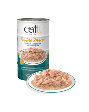 CatIt Catit Divine Shreds Tuna with Seabream & Wakame in Jelly 4x 85g