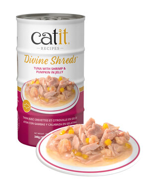 CatIt Catit Divine Shreds Tuna With Shrimp & Pumpkin in Jelly 4x 85g